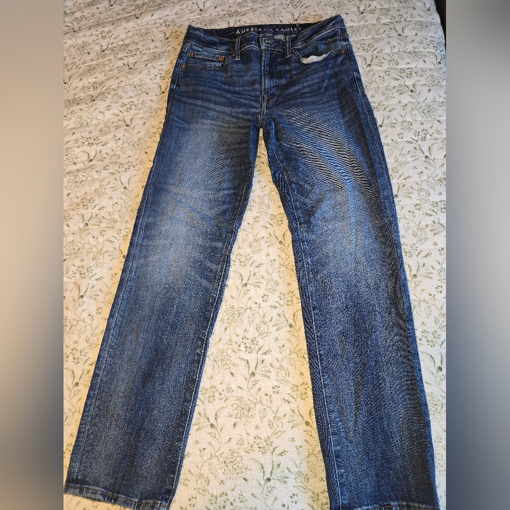American Eagle Outfitters Men's Dark Blue Straight Jeans